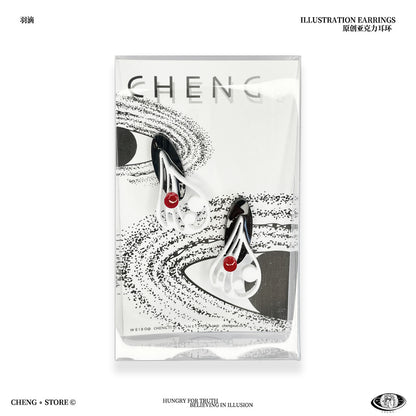 Feather Drop Acrylic Earrings