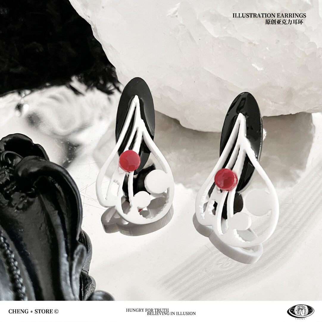Feather Drop Acrylic Earrings,Lumivault.