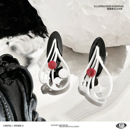 Feather Drop Acrylic Earrings