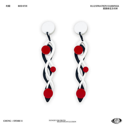 Red Eye Acrylic Earrings