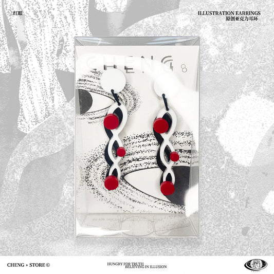 Red Eye Acrylic Earrings