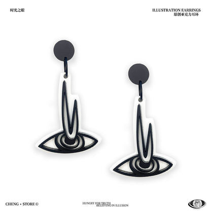 Eye of Time Acrylic Earrings