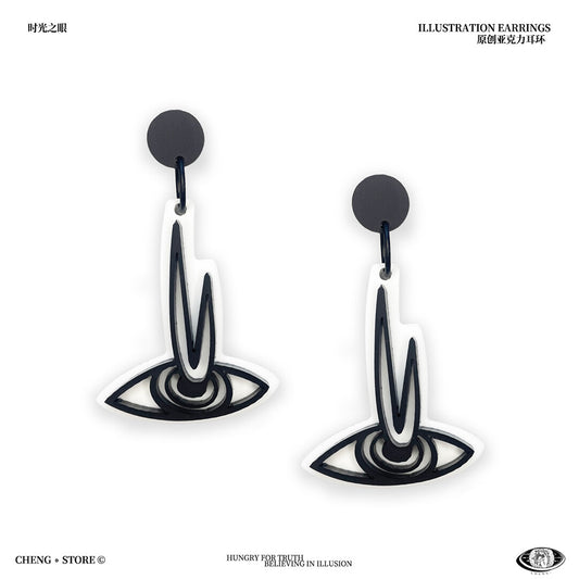 Eye of Time Acrylic Earrings