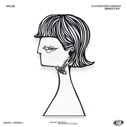 Eye of Time Acrylic Earrings