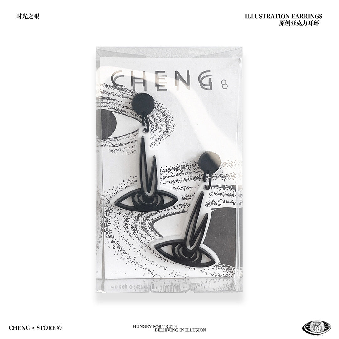 Eye of Time Acrylic Earrings