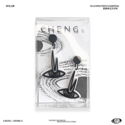 Eye of Time Acrylic Earrings