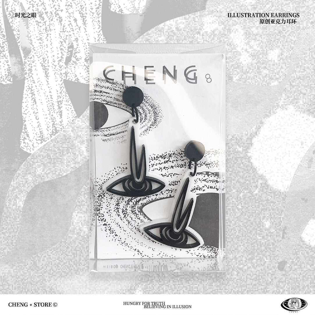 Eye of Time Acrylic Earrings