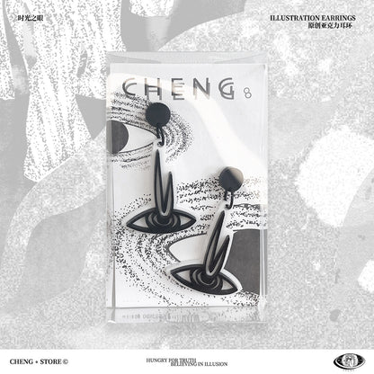 Eye of Time Acrylic Earrings