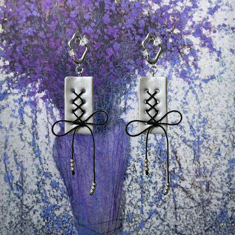 Handmade  Clay Straps Long Earrings,Lumivault.