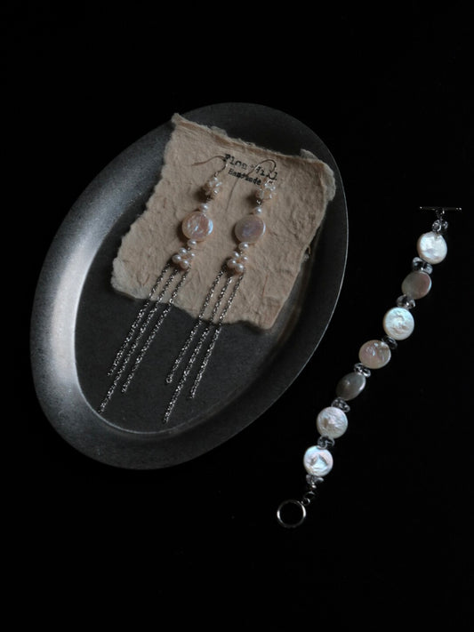 Swimming Baroque Pearl Long Earrings