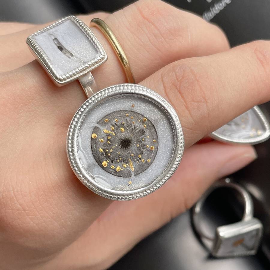 Handmade Ink Painting Elements  Ring