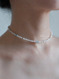 Blue Island Pearl Aquamarine Beaded Necklace,A,Lumivault.