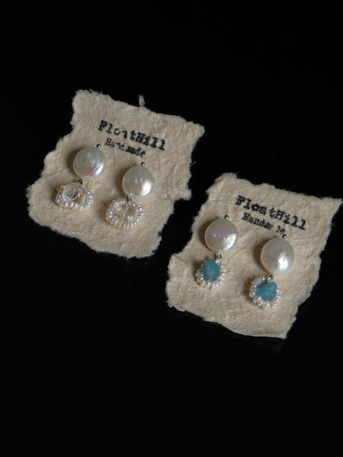 Blue Island Baroque Pearl Earrings,Lumivault.