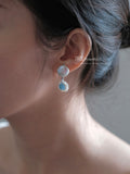 Blue Island Baroque Pearl Earrings,Aquamarine / Studs,Lumivault.