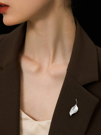 Autumn Leaves Silver Brooch