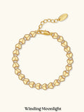 Amelie Retro Love Bracelet,Gold,Lumivault.