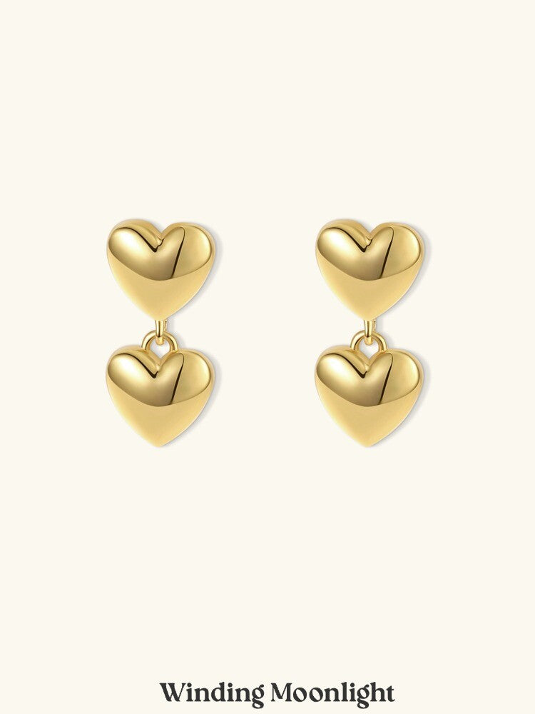 Agnes Love Earrings,Gold,Lumivault.