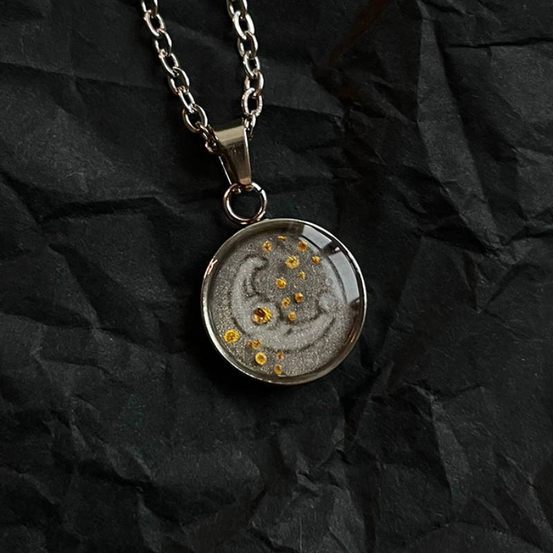 Handmade Moonlight Sunlight Necklace,Moonlight (Titanium Steel Silver),Lumivault.