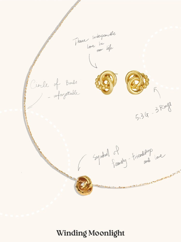 Three Ring Necklace,Lumivault.