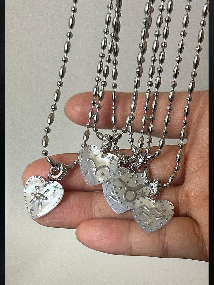 Twelve Constellation Secret Words Necklace,Lumivault.