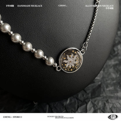 Handmade Ink Painting Elements Choker