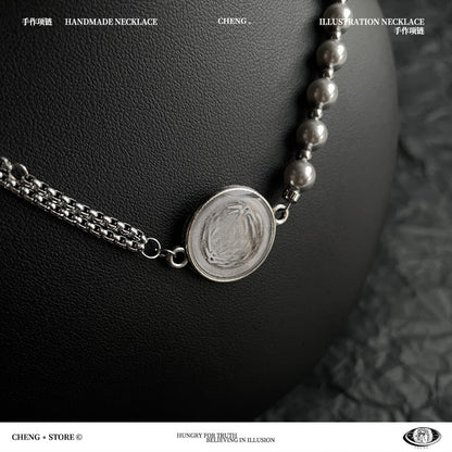 Handmade Ink Painting Elements Choker