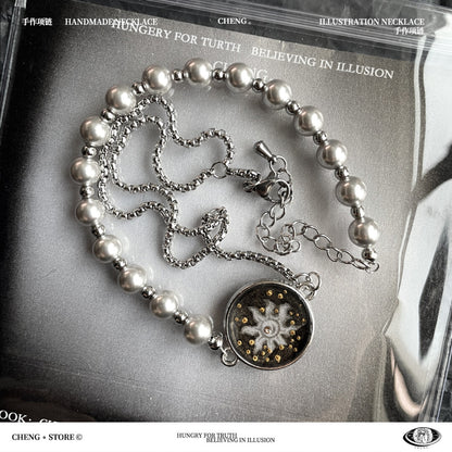 Handmade Ink Painting Elements Choker