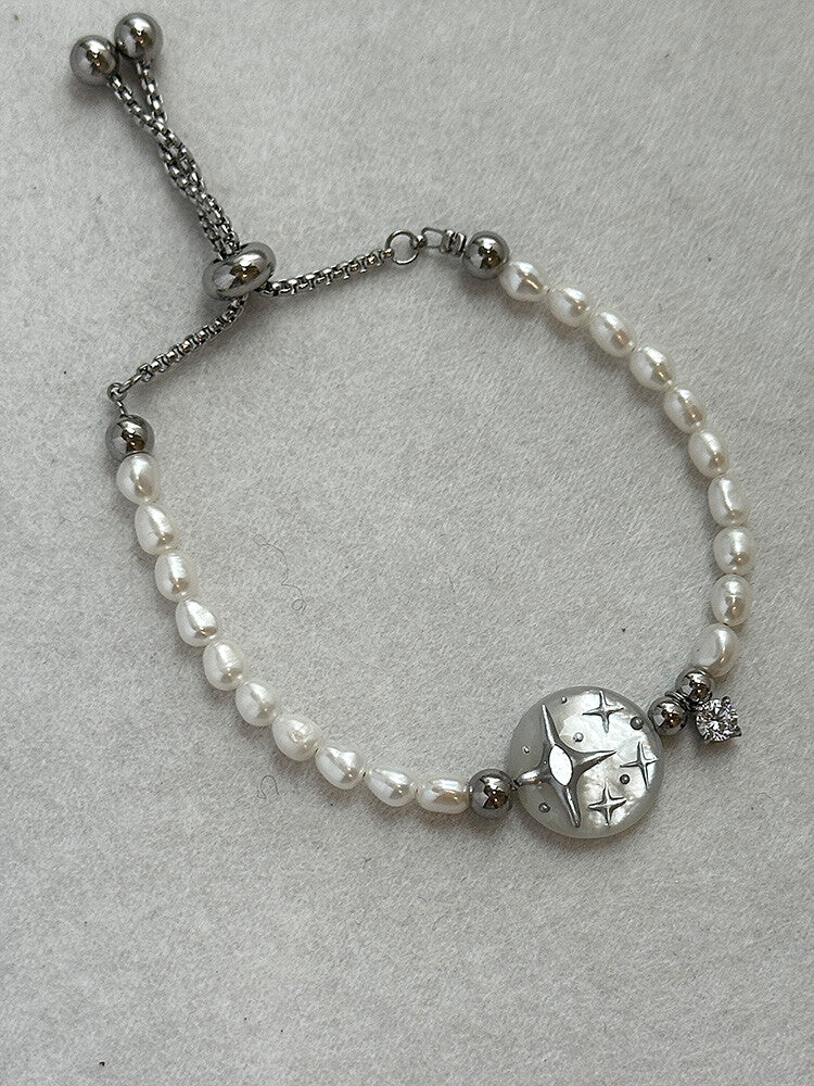 Handmade Pearl Star Bracelet,Pearl - Tetra,Lumivault.