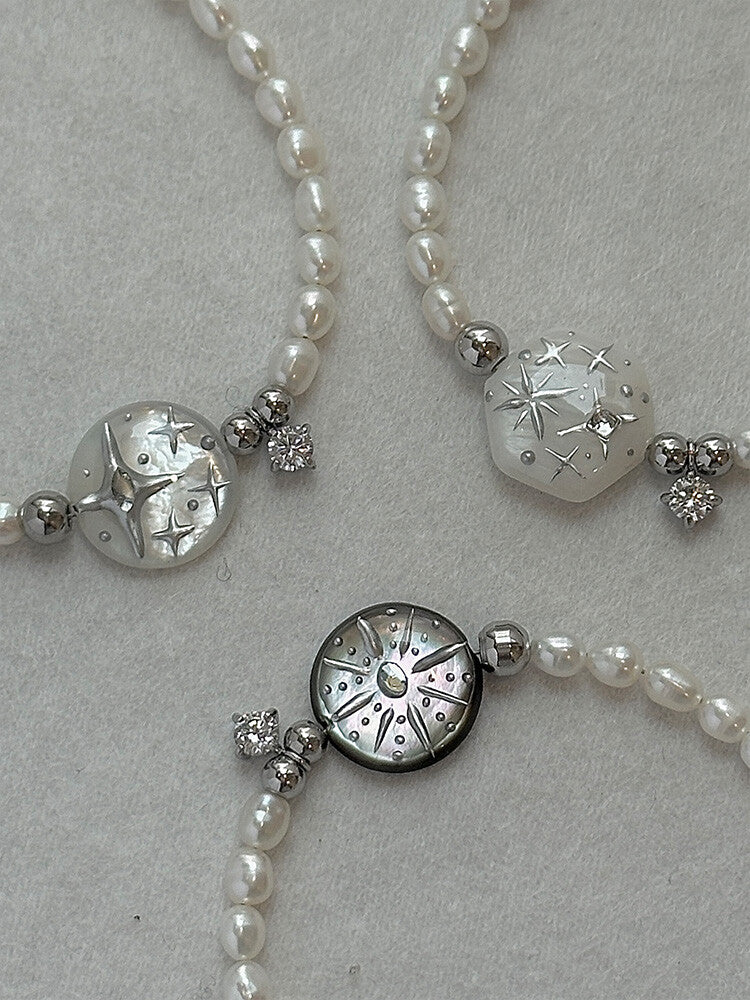 Handmade Pearl Star Bracelet,Lumivault.