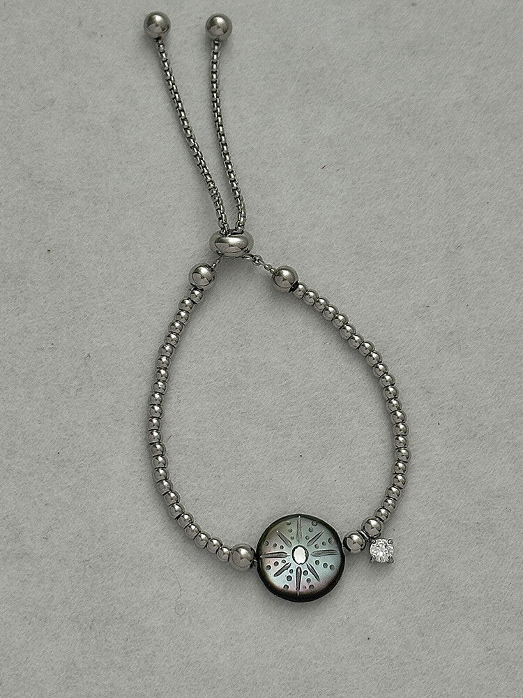 Handmade Pearl Star Bracelet,Steel Ball - Star Track Black,Lumivault.