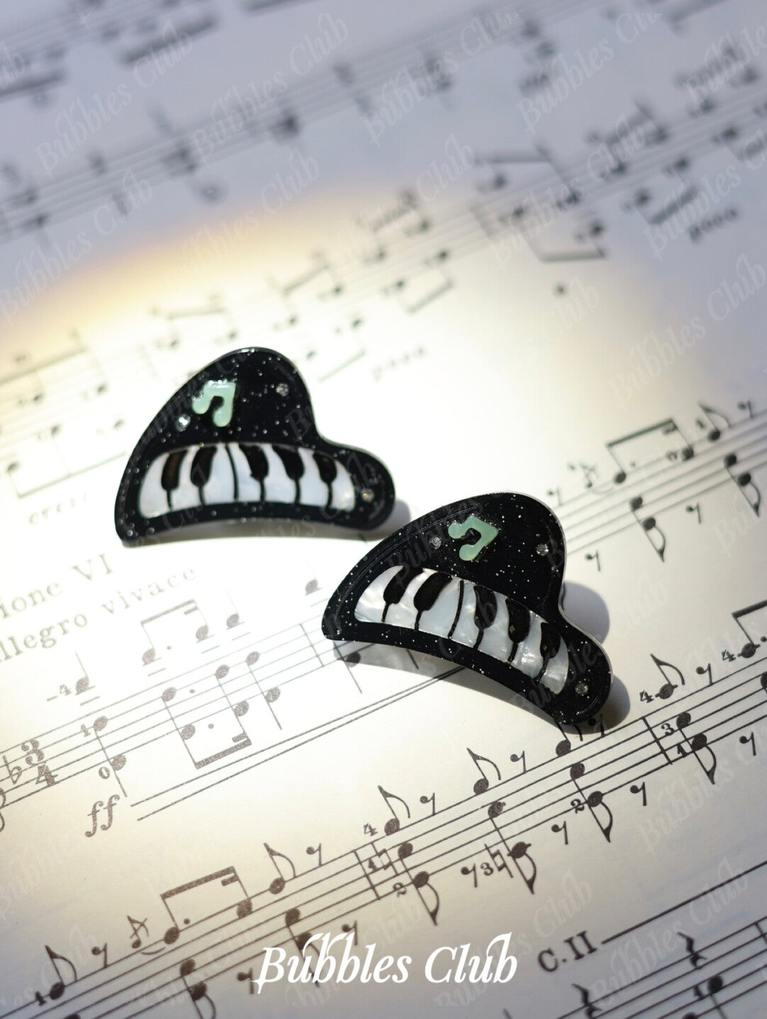 Serenade Piano Hair Clip,A Pair of Piano Earrings (note studs/clips),Lumivault.
