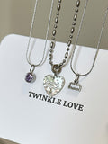 Twelve Constellation Secret Words Necklace,NE02 Aquarius - Violet,Lumivault.