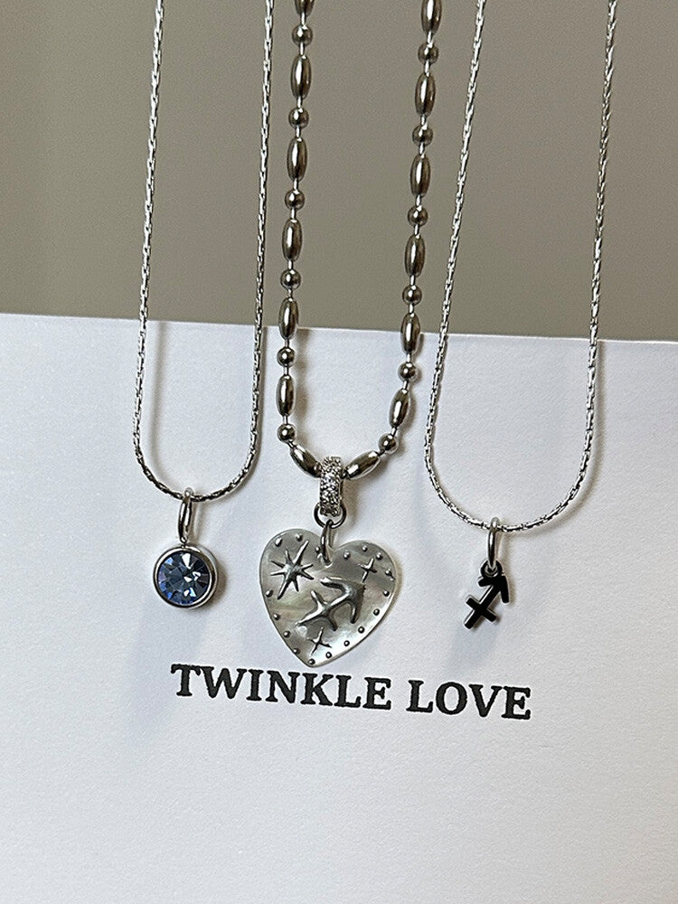 Twelve Constellation Secret Words Necklace,NE02 Sagittarius - Lake Blue,Lumivault.