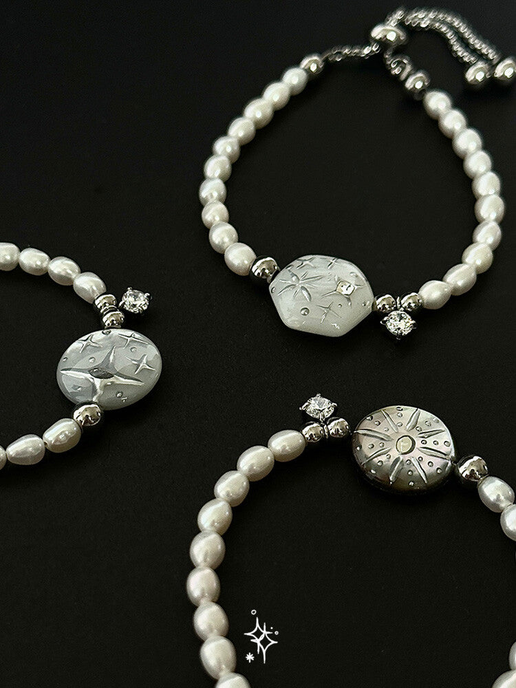 Handmade Pearl Star Bracelet,Lumivault.