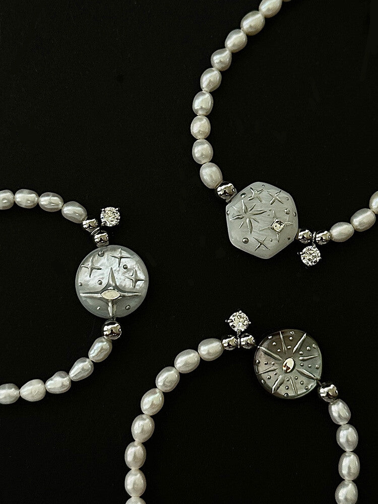 Handmade Pearl Star Bracelet,Lumivault.
