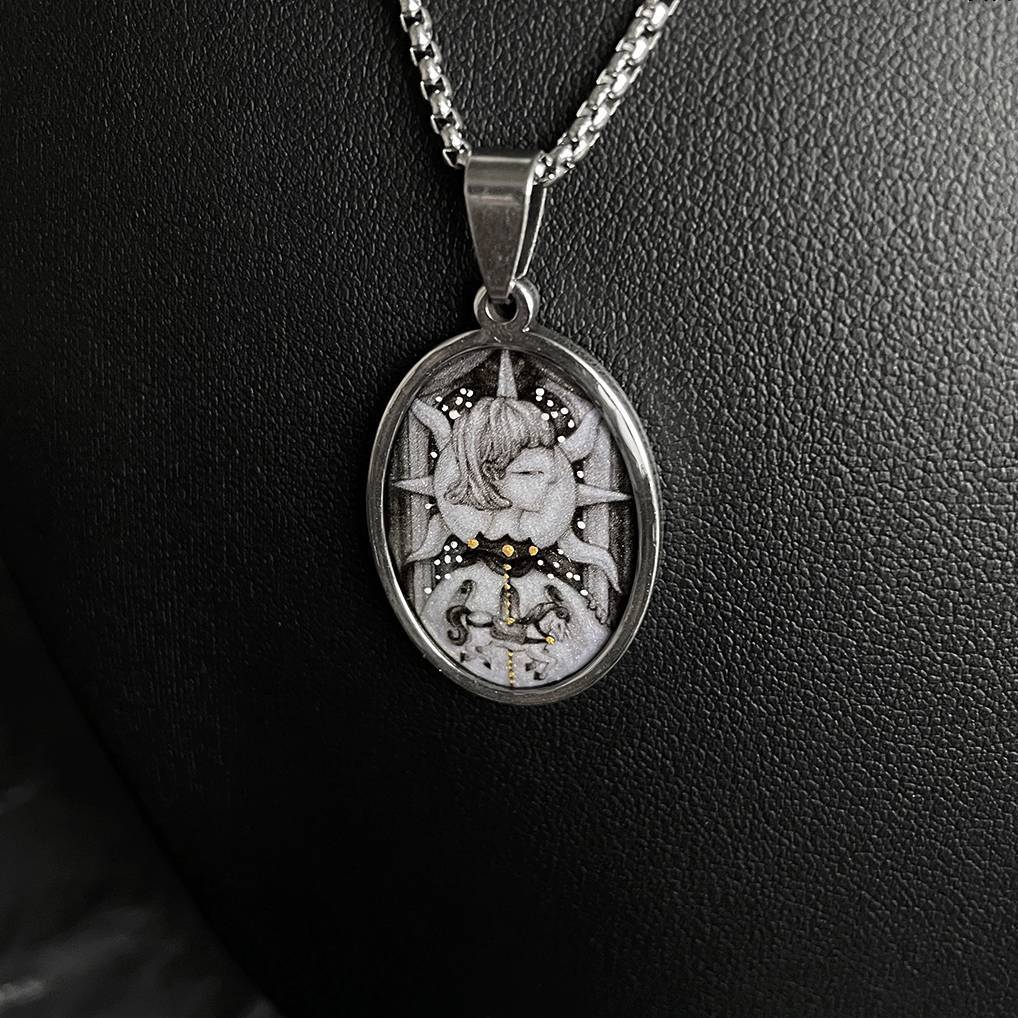 Handmade Painting Elements Necklace,Paradise - Carousel,Lumivault.