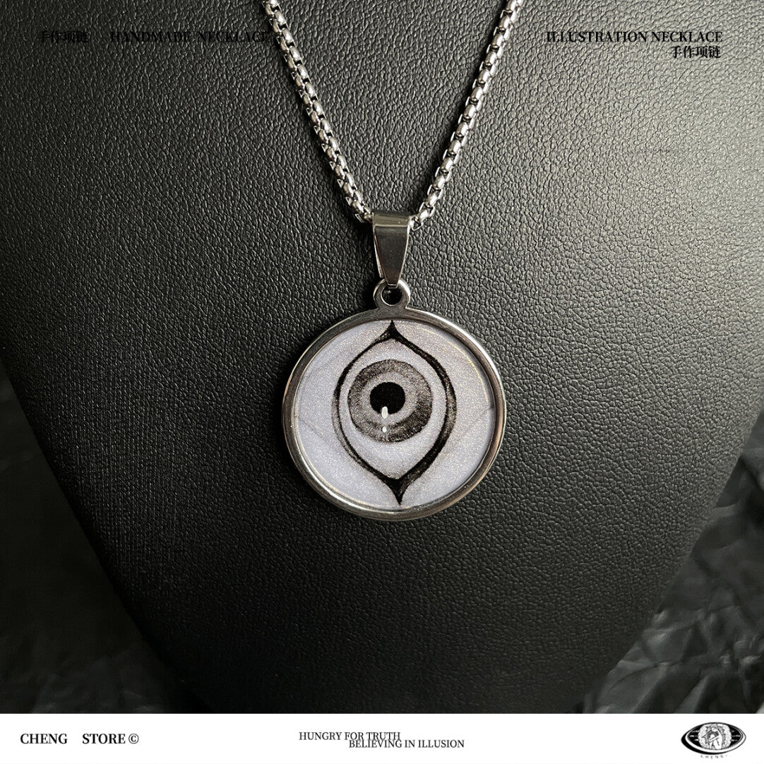 Handmade Painting Elements Round Necklace,Lumivault.