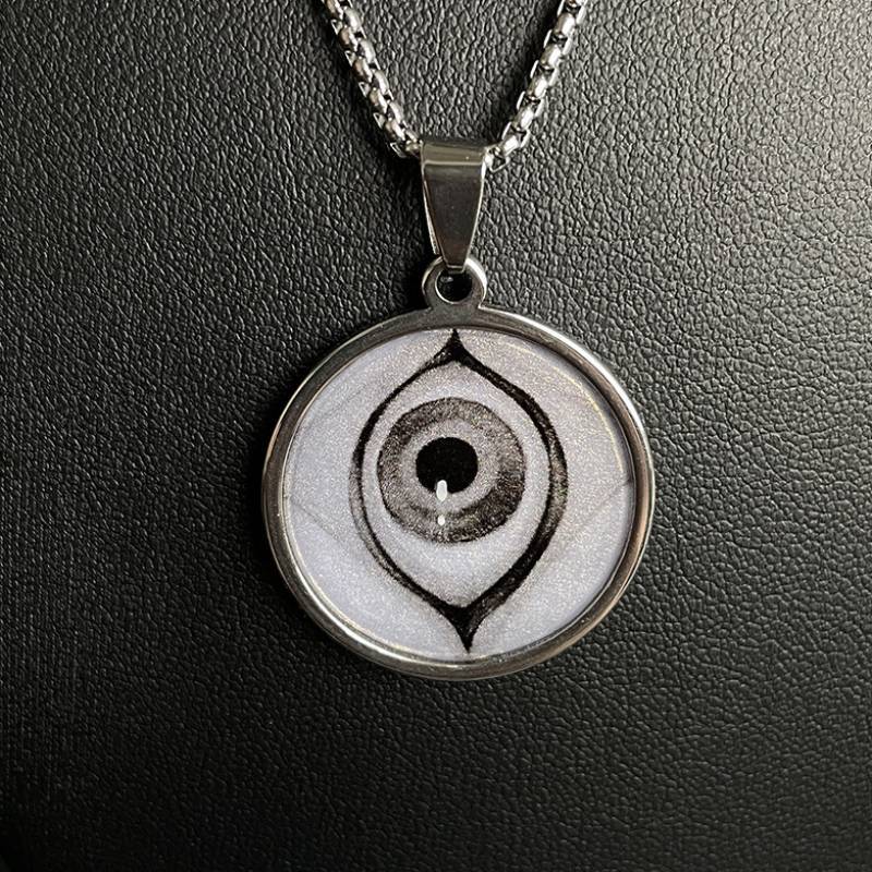 Handmade Painting Elements Round Necklace,Hidden Eye,Lumivault.
