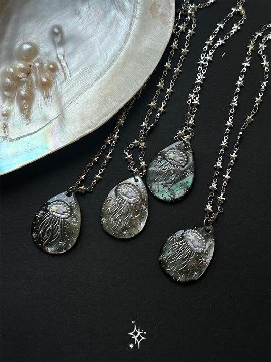 Water Drop Starry Jellyfish Necklace