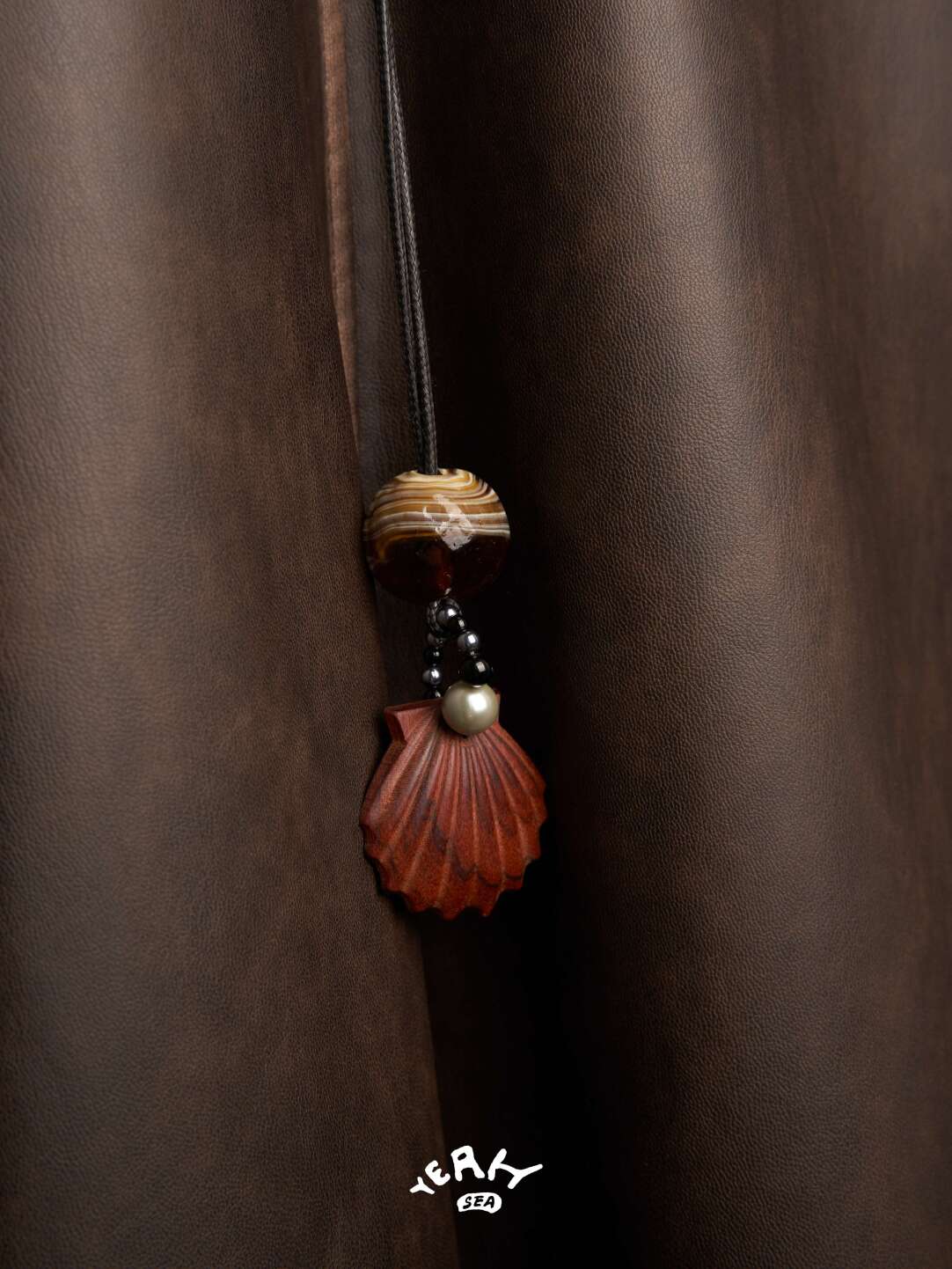 Saturn Shell Long Beaded Necklace,Lumivault.