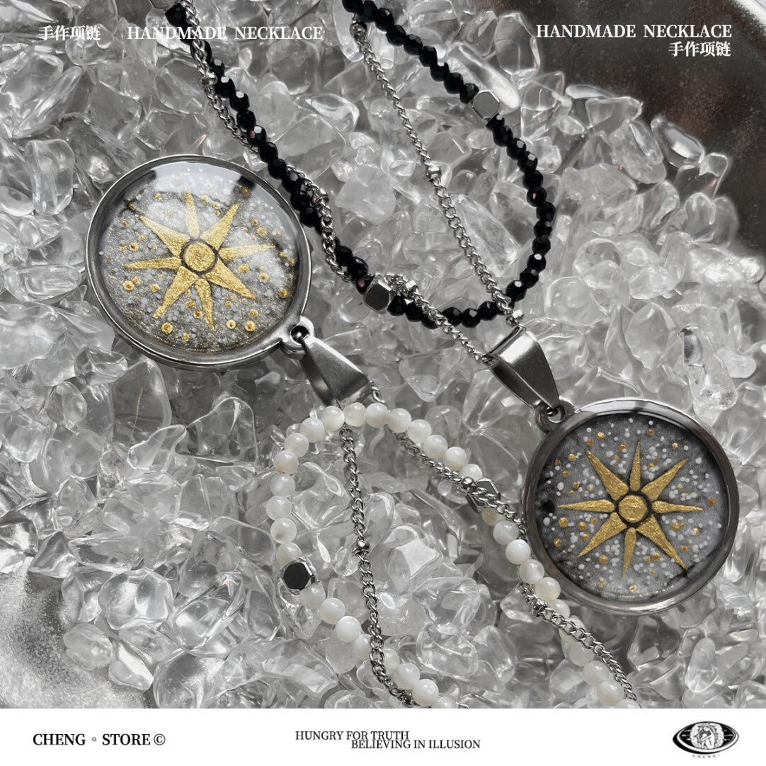 Handmade Painting Elements Double Layered Necklace