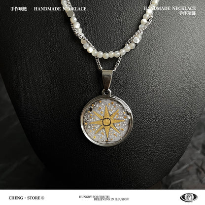 Handmade Painting Elements Double Layered Necklace