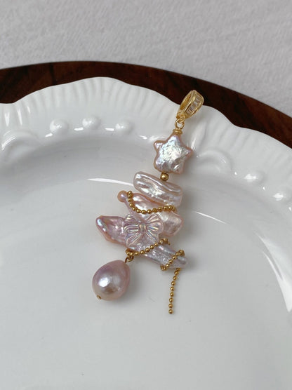 Christmas Tree Baroque Pearl Earrings