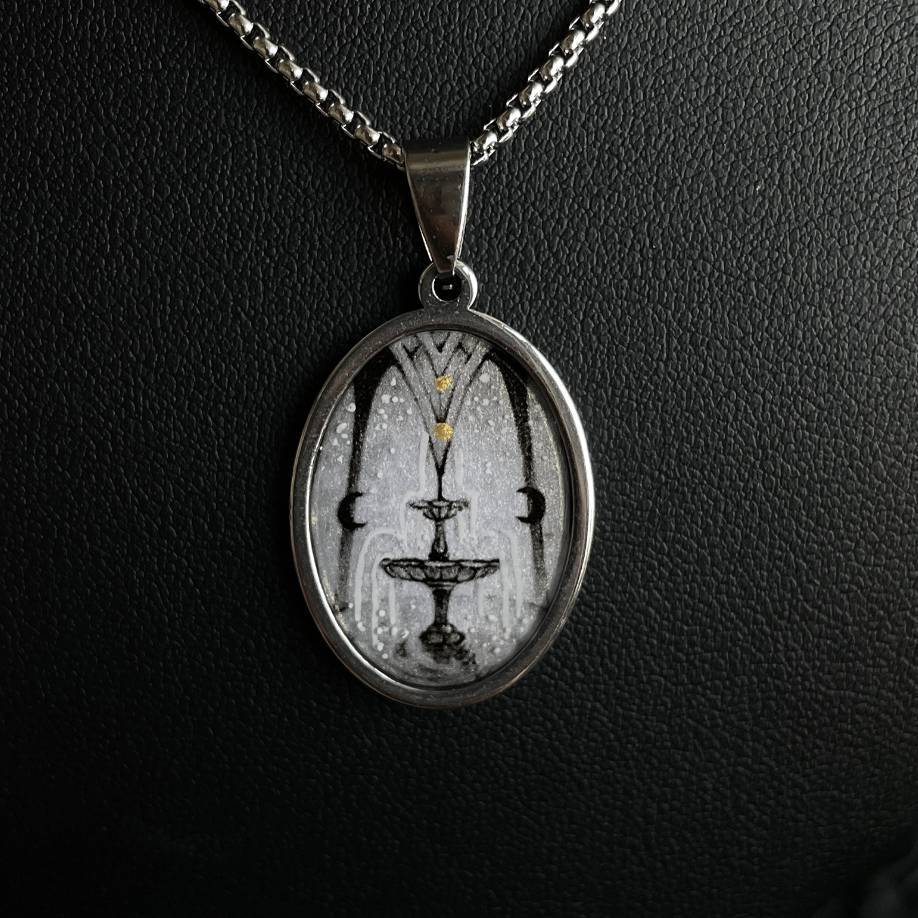 Handmade Painting Elements Necklace,Spring,Lumivault.