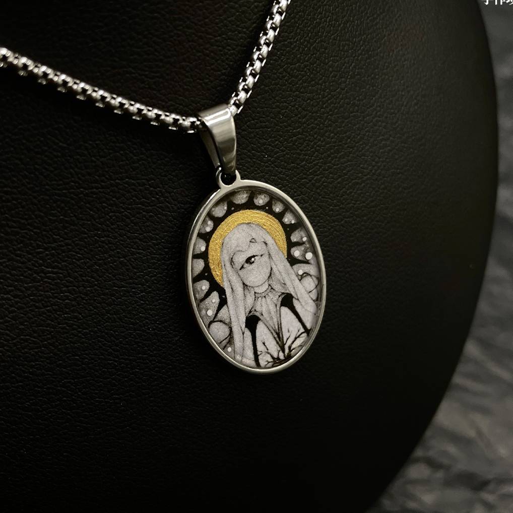Handmade Painting Elements Necklace,Sunrise,Lumivault.