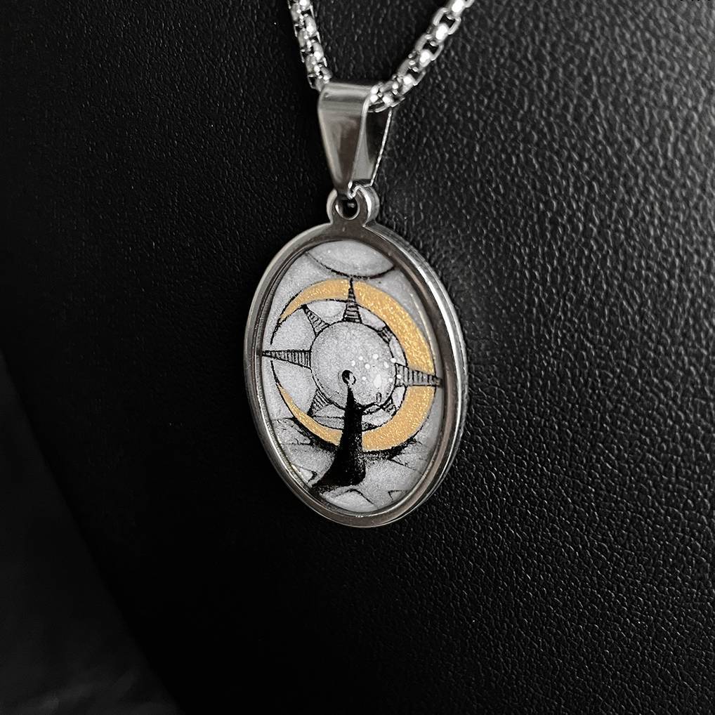 Handmade Painting Elements Necklace