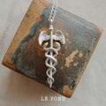 Hermes Scepter Silver Necklace,Lumivault.