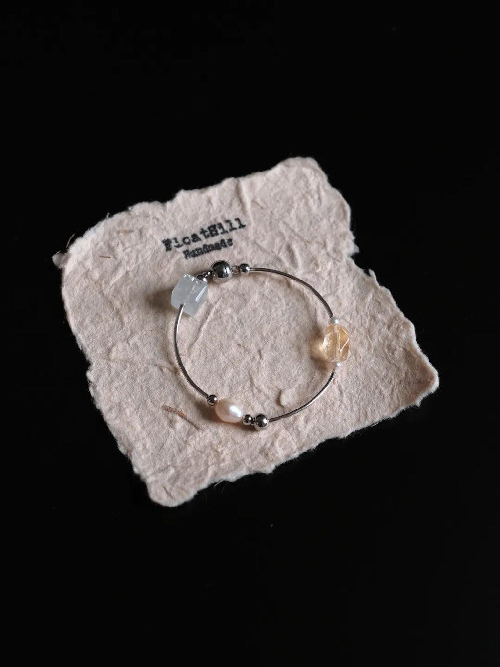 Mandarin Crush" Citrine, Green Quartz & Pearl Bracelet FH1204JZB