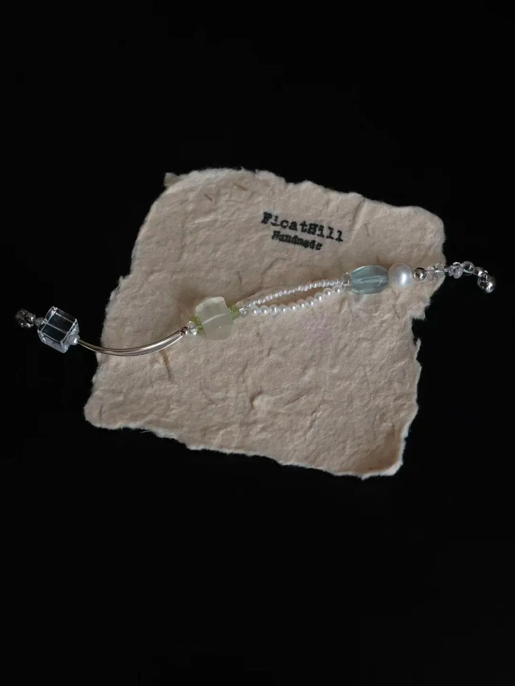 Iced Lemon & Sea Salt" Natural Quartz & Citrine Bracelet FH1202B