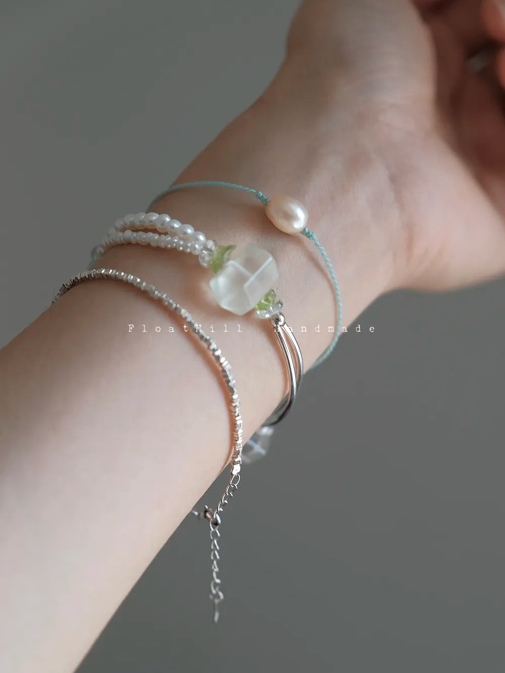 Iced Lemon & Sea Salt" Natural Quartz & Citrine Bracelet FH1202B